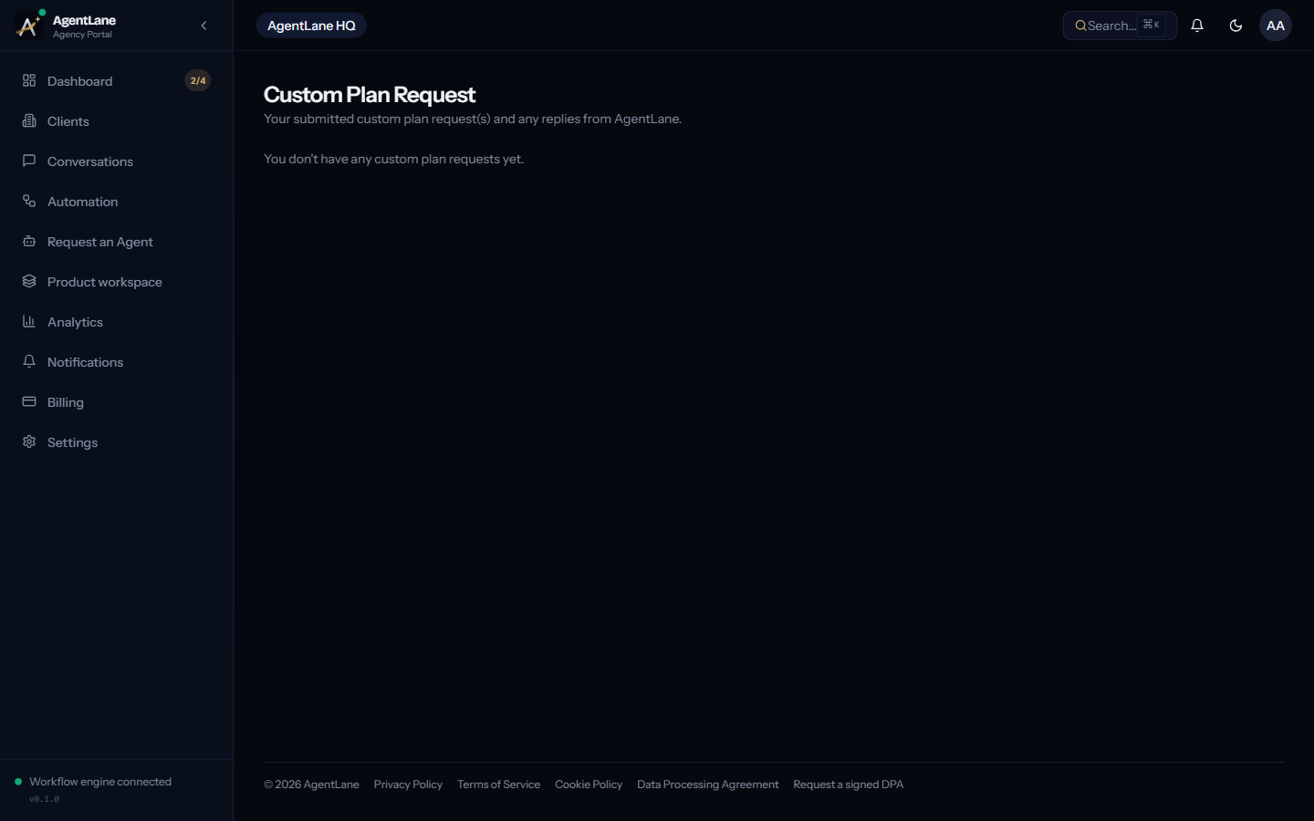 The Custom Plan request thread